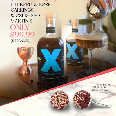 Valentine's Bundle: Burwood Espresso Martini and Hillberg & Berk Earrings