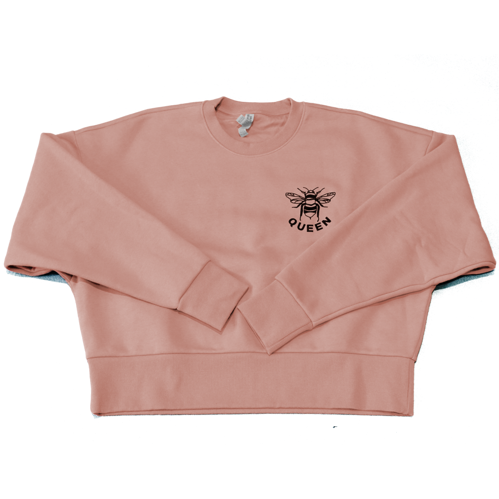 Women's "Queen Bee" Crewneck | Prairie Pink | Burwood Distillery