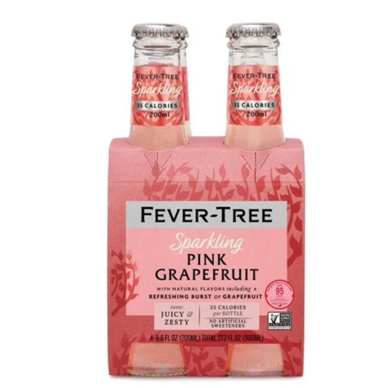 Fever Tree Sparkling Pink Grapefruit (4-Pack 200 mL Bottles)