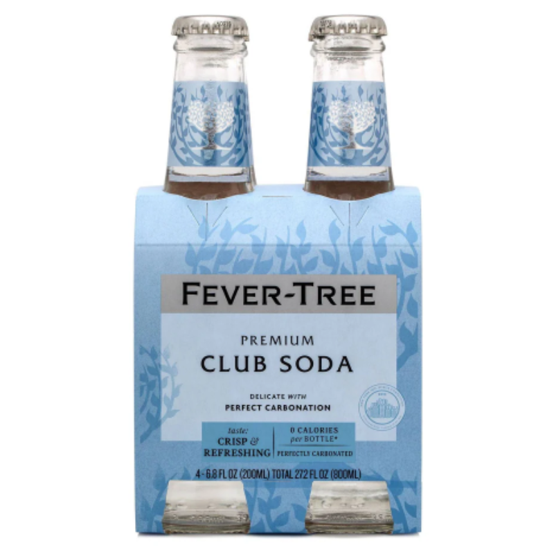 Fever Tree Club Soda (4-Pack 200 mL Bottles)